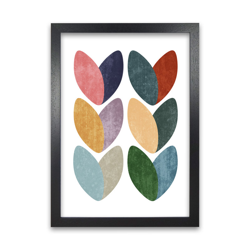 Scandinavian Hearts C - Print, Black Frame, 30cm H x 21cm W x 3cm D