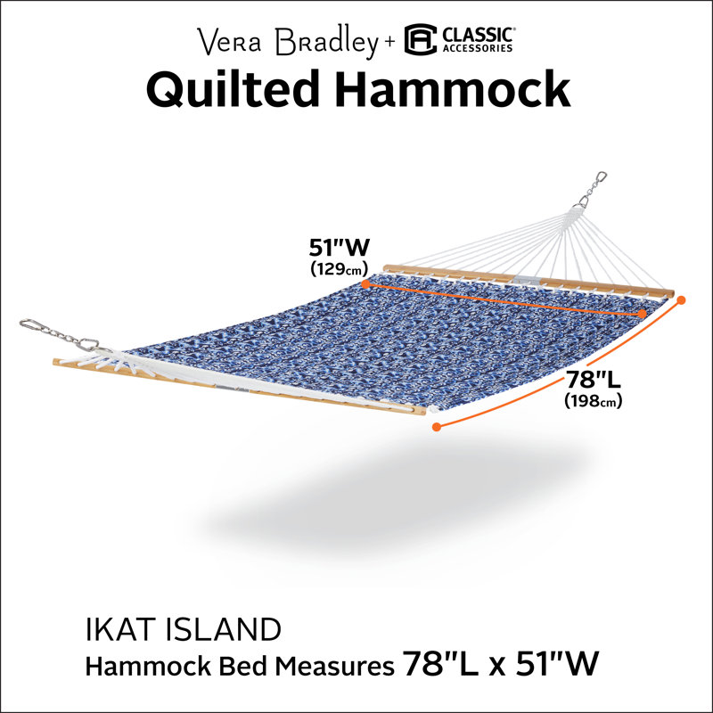 Vera Bradley 2 Person Classic Hammock, Ikat Island