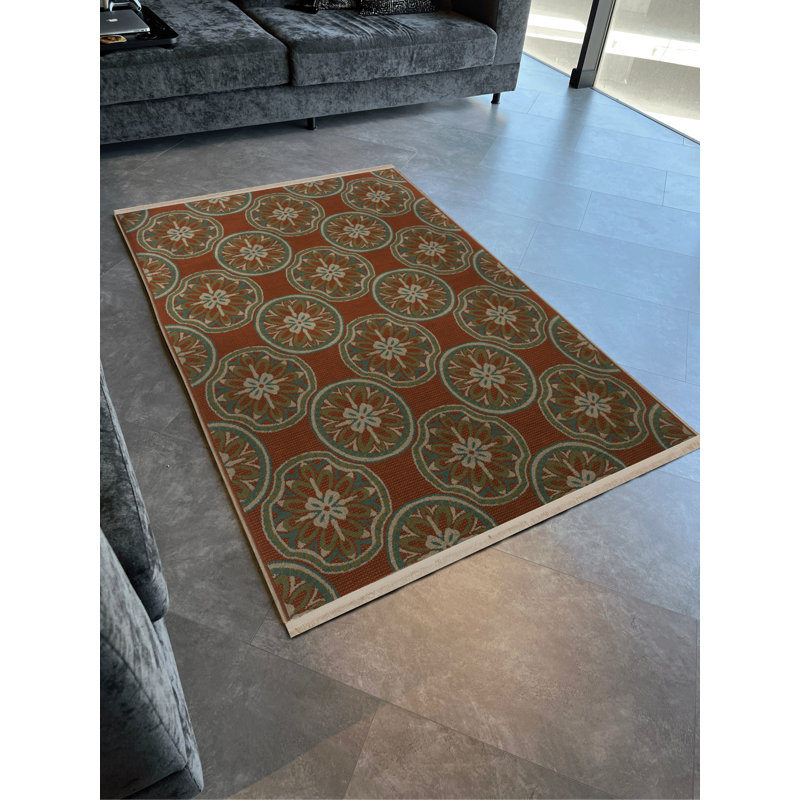 Tapis décoratif multicolore à motif floral rose, Tapis de couloir 3 pi 3,37 po x 9 pi 10,11 po