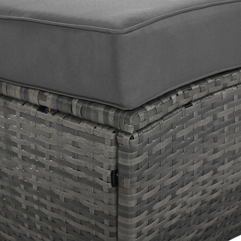 Ensemble modulaire d'extérieur courbé de 127,9 po avec coussins Yovcho, Gris
