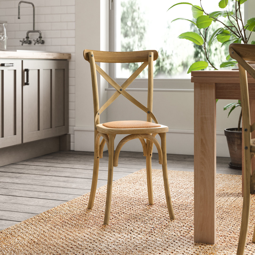 Arnulfo Cross Back Dining Chair, Hand-Finished Distressed Design, Stylish and Comfortable Seating for Any Room