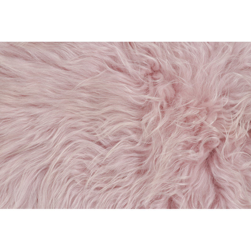 Rug & Kilim’S Sheepskin Single-Pelt Fur Rug In Dusk Pink