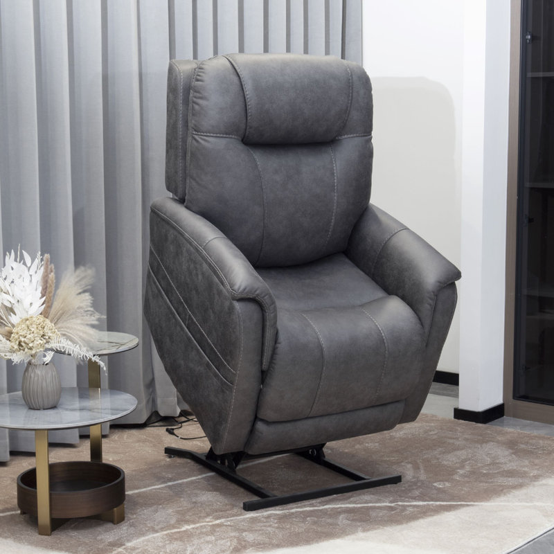 Luvell Upholstered Recliner, Gray Polyester