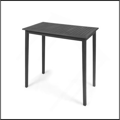 Outdoor Minimalist Acacia Wood Rectangle Bar Table - Weather-Resistant And Durable For Patio And Garden Use