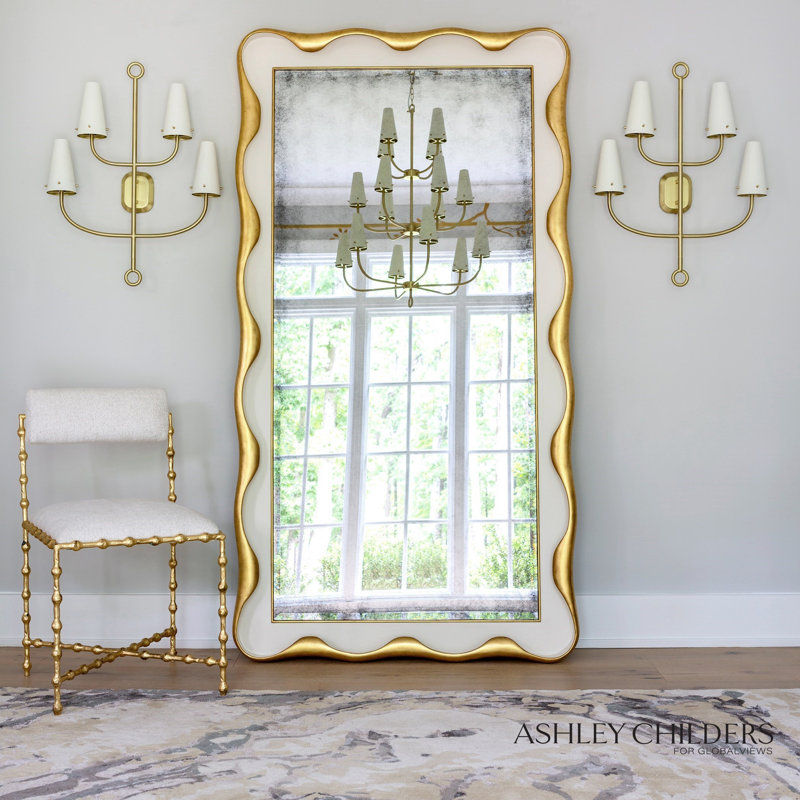 Venus Leaning Mirror, Cream/Gold