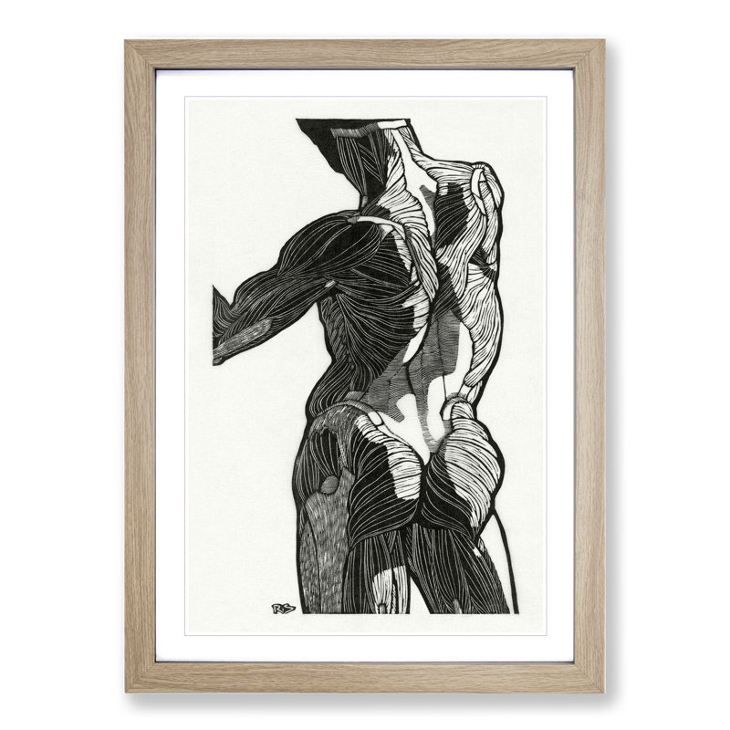 Anatomical Study of a Man Vol.9 by Reijer Stolk - Picture Frame Painting, Oak, 65cm H x 48cm W x 2cm D
