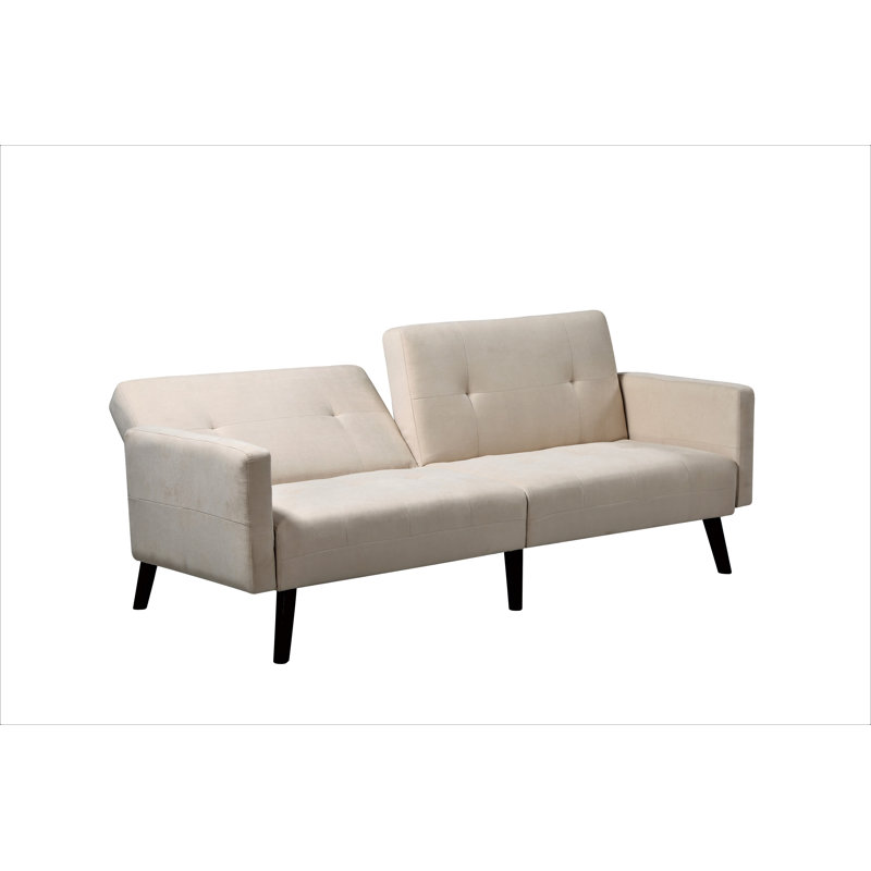 Eldon Upholstered 79'' Sleeper Sofa, Beige Linen