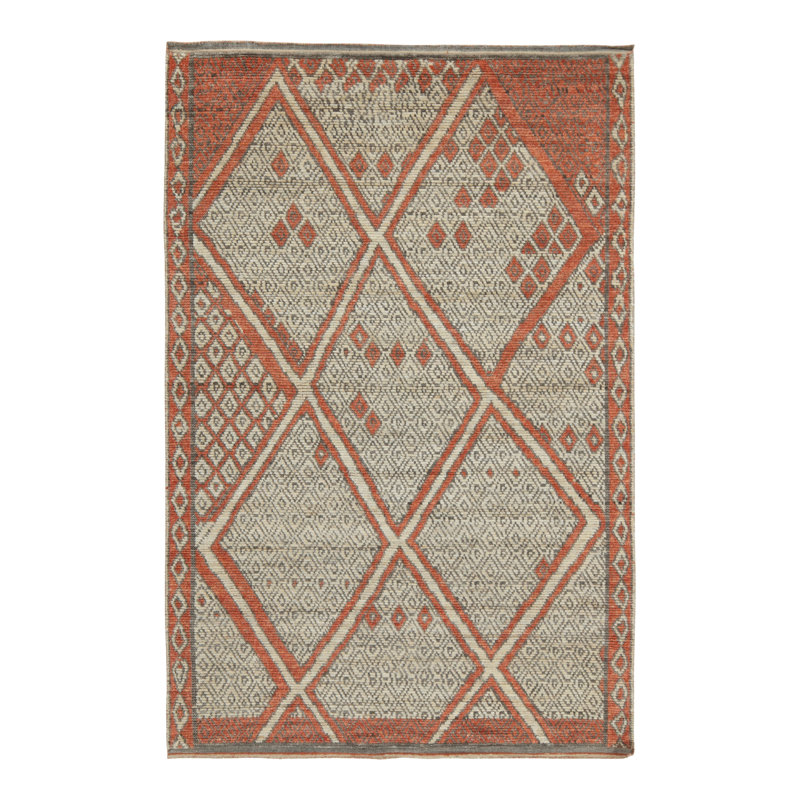Moroccan Hand Knotted Silk Area Rug, Rectangle 8' x 10'