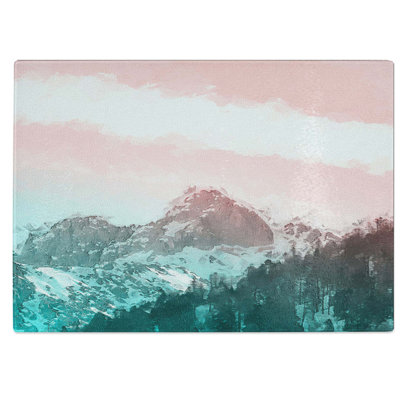 Tempered Glass Cloud over the Mountains Chopping Board