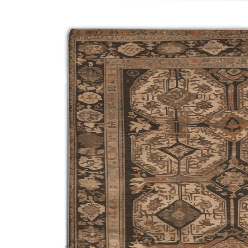 Tapis turc intérieur et extérieur brun, Rectangulaire 8 pi x 10 pi