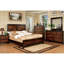 Grand lit, fait de bois massif en noyer, mobilier de chambre à coucher moderne de style transitionnel