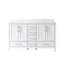 Meuble-lavabo autoportant en bois massif l 60 po x H 35 po avec comptoir en marbre de culture blanc de Carrare et double lavabo en céramique, blanc-1879406221-1879406219