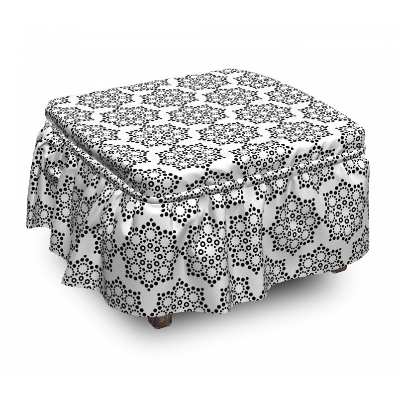 Housse pour repose-pieds à coussins carrés, Motif 2