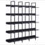 Bibliothèque à 5 niveaux avec bureau ouvert, étagère de style industriel rétro avec structure en métal, panneau de fibres à densité moyenne (ancien numéro de référence: WF286176AAB / N725P247766Z)-1013514367