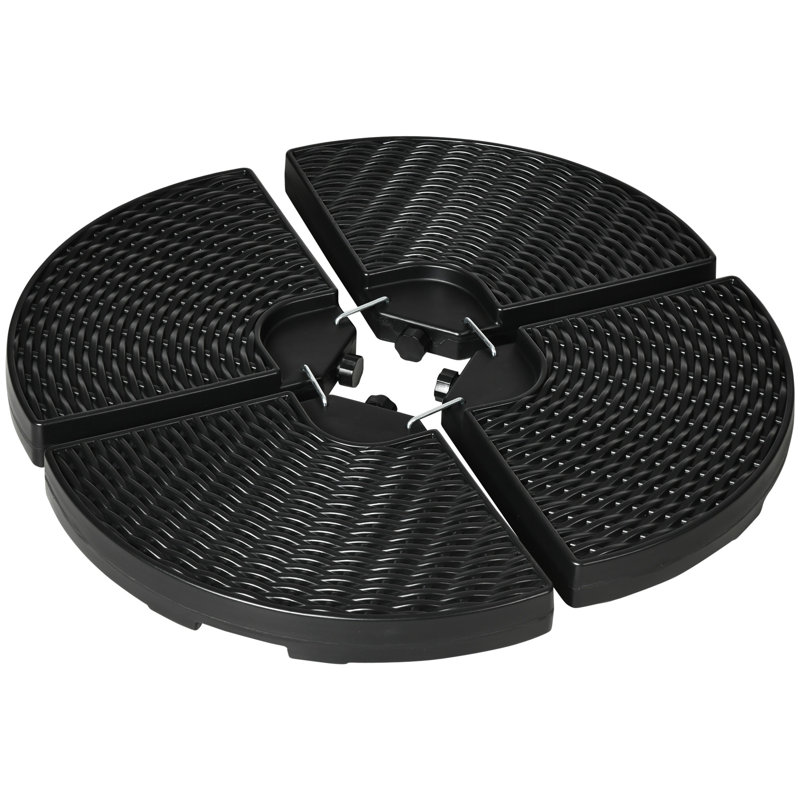 4 poids de base de parasol - 150 lb Capacité, noir, remplissage eau / sable, caractéristique similaire, extérieur toutes saisons, 4, apparence, prêt
