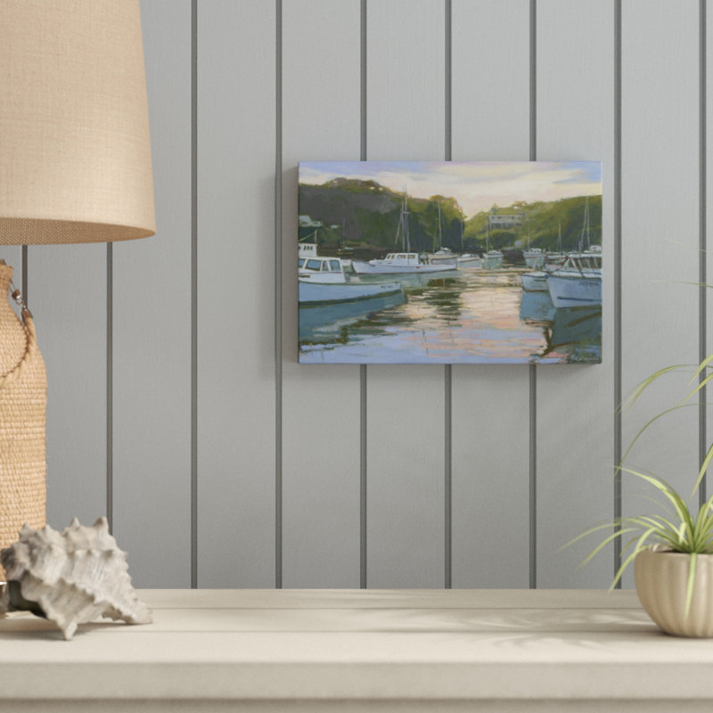 Perkins Cove by Stephen Calcasola - Painting on Canvas, 20cm H x 30cm W, Wrapped Canvas