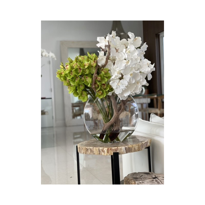 Vandas and Cymbidiums Centerpieces in Vase