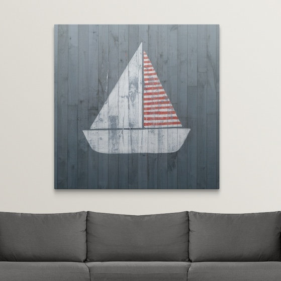 «Nautical Plank I» par Grace Popp, impression, H 24 po x l 24 po x P 1,5 po, Toile