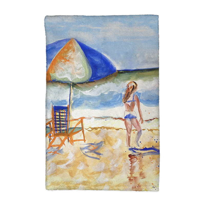 Serviette de plage et chaises de plage