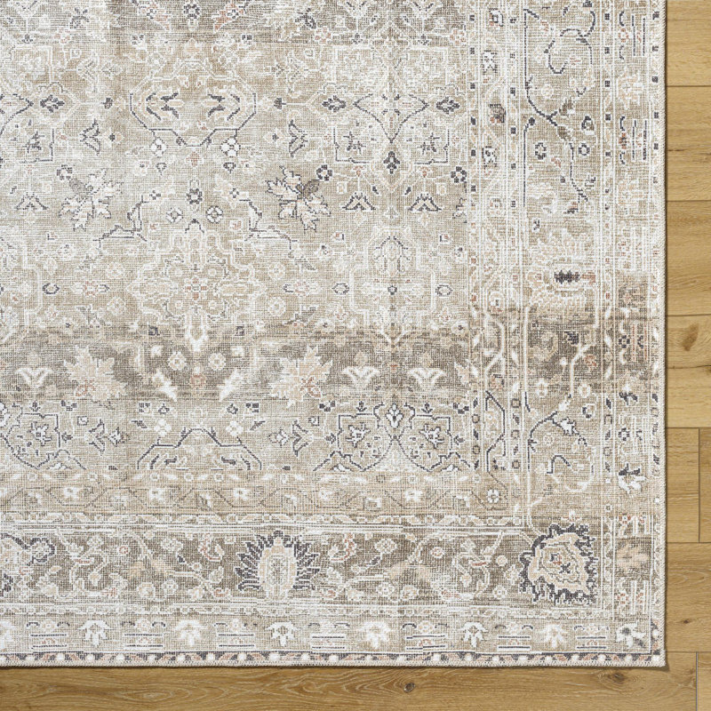 Our PNW Home x Livabliss Machine Washable Oriental Boho Brown Area Rug, Runner 2'7" x 7'10"
