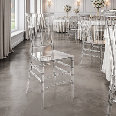 Ensemble de 2 chaises empilables en acrylique transparent de style Chiavari