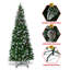 Arbre de Noël artificiel à forme allongée 5 pi avec pommes de pin et branches blanches-1004078110