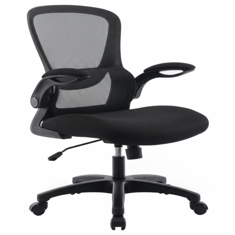 Chaise de travail ergonomique en filet, Noir, Noir