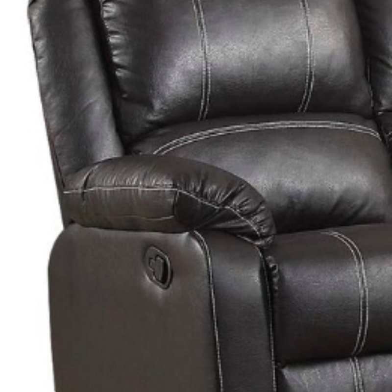 Causeuse inclinable en cuir synthétique noir, Noir