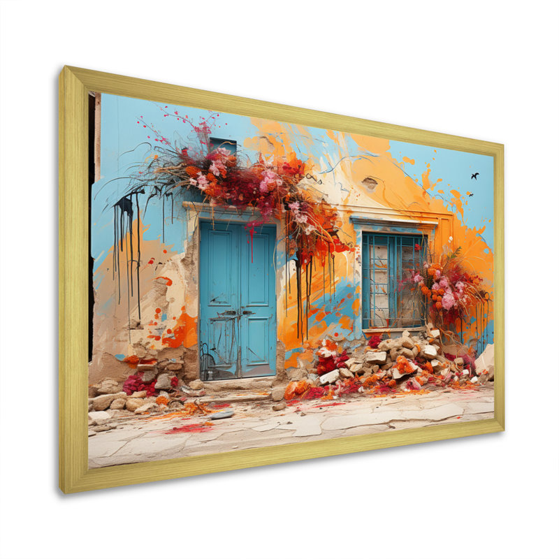 " Greece Grecian Symphony ", Gold Picture Framed, 24" H x 32" W x 1" D