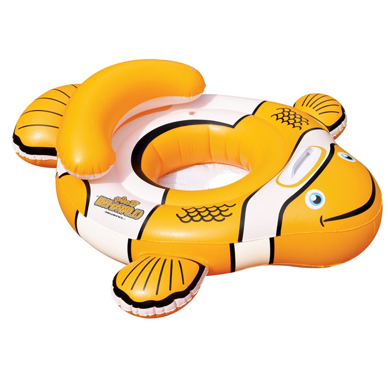 40'' Orange And White Inflatable Clownfish Baby Pool Float