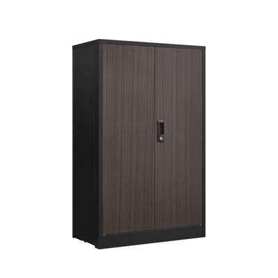 Armoire de rangement en métal avec portes verrouillables et tablette réglable, armoire de rangement pliante, armoire de rangement pliante pour bureau à domicile, école, garage, noir