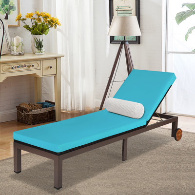 Broshous 81" Long Reclining Single Chaise with Cushions by Wade Logan