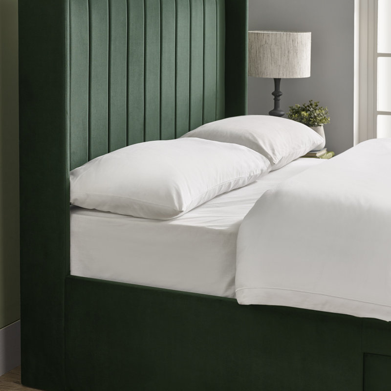 Upholstered Ottoman Storage Bed, Double (4'6), Green
