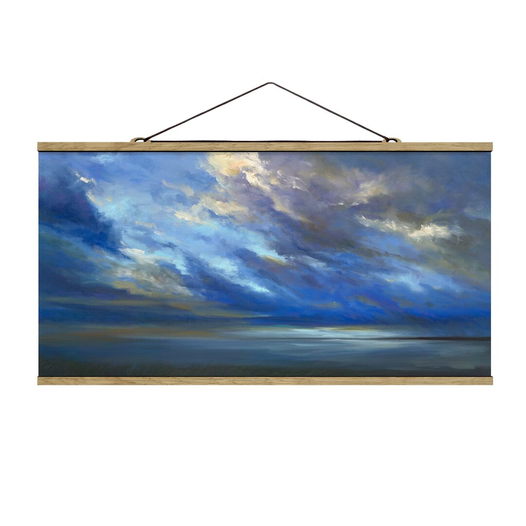 Stoffbild mit Plakatstreifen - Coastal Sky Dark - Landschaft 1:2