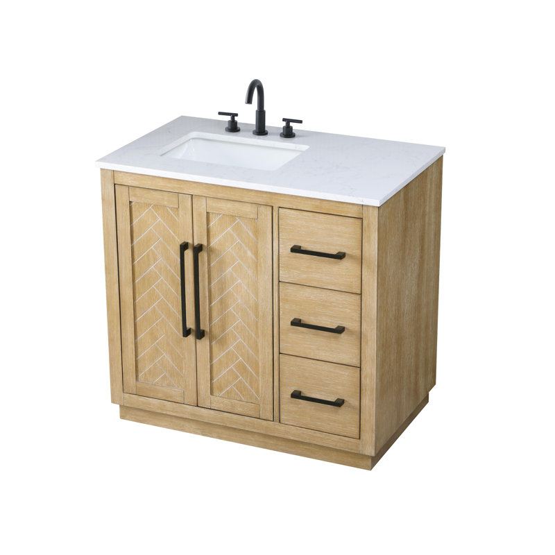 Meuble-lavabo simple 36 po, Lin chêne