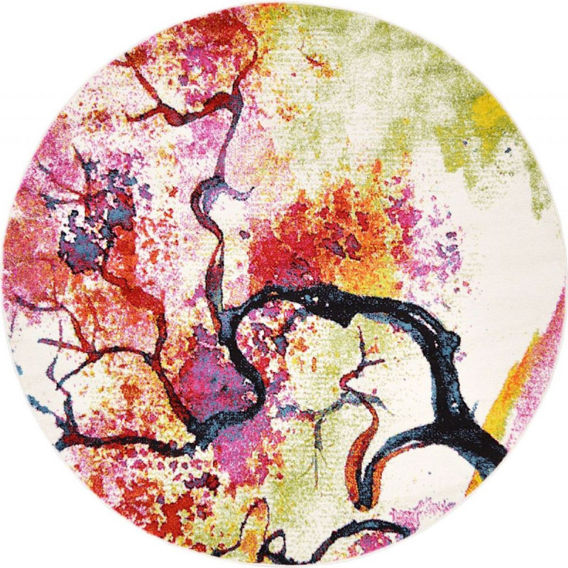 Tanguay Abstract Indoor Rug, Round 6'
