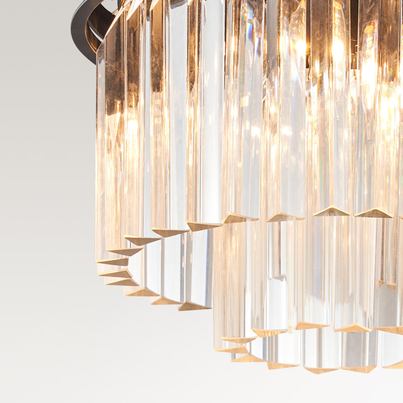 Lustre encastré en cristal 5 lumières 16,5 "Lucent, Noir