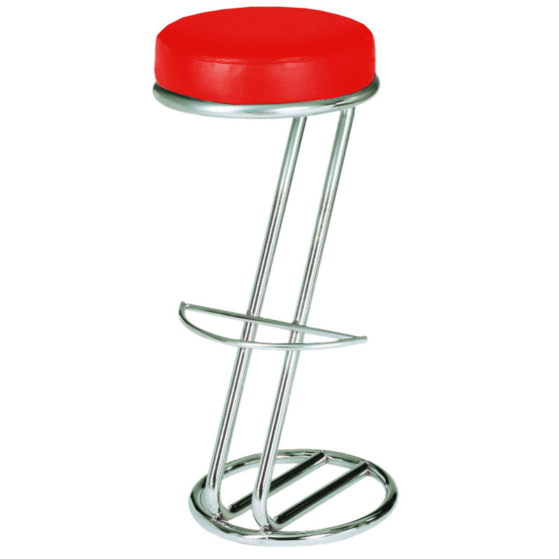 Siegfried Upholstered Counter Stool with Metal Frame, Red