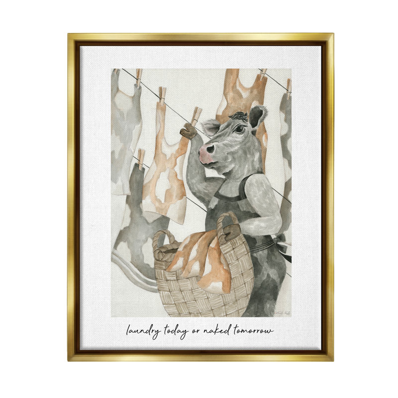 "Hannus, drôle de lessive", phrase encadrée sur toile par Cindy Jacobs, impression, H 21 po x l 17 po x P 1,7 po