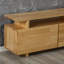 Houa Solid Pine Wood TV Stand for TVs up to 75" with 3 Cabinets & 4 Open Shelves-89872737