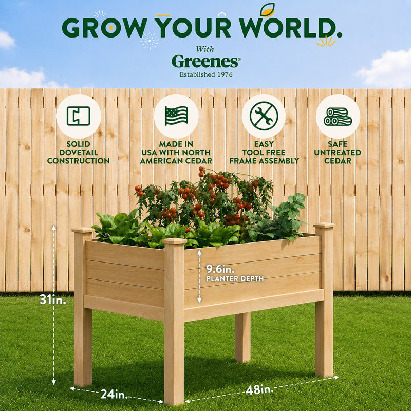 Greenes Fence Elevated Cedar Garden Bed