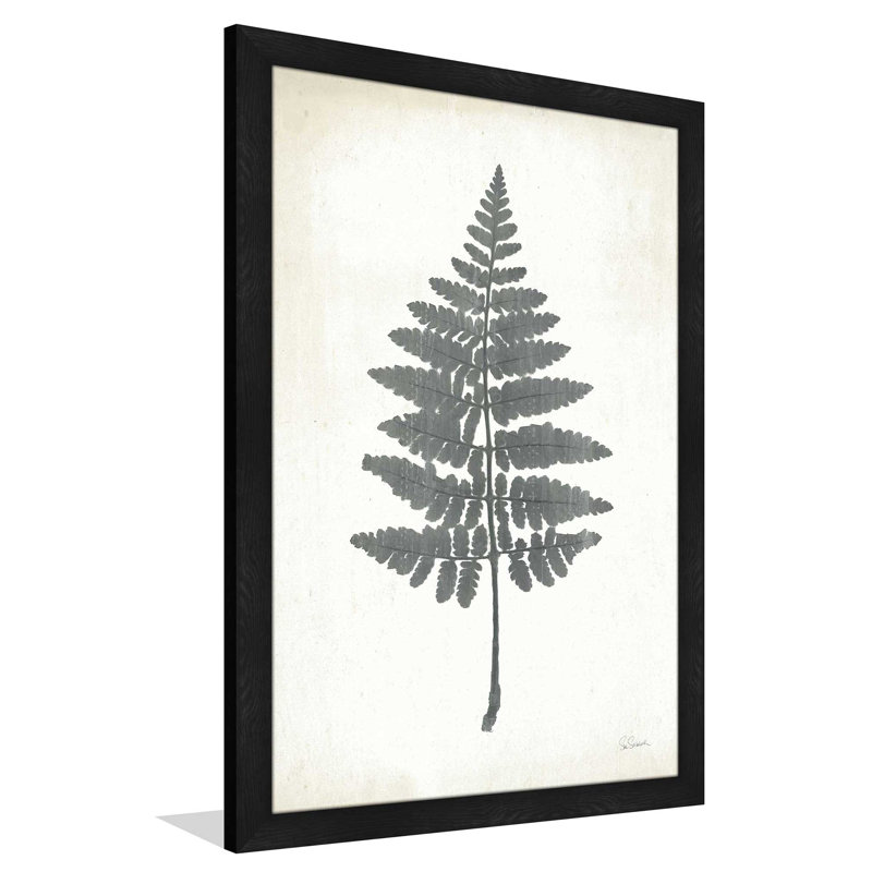 Tableau noir Fern II - Peinture, L 21,5 po x H 27,5 po, Cadre noir