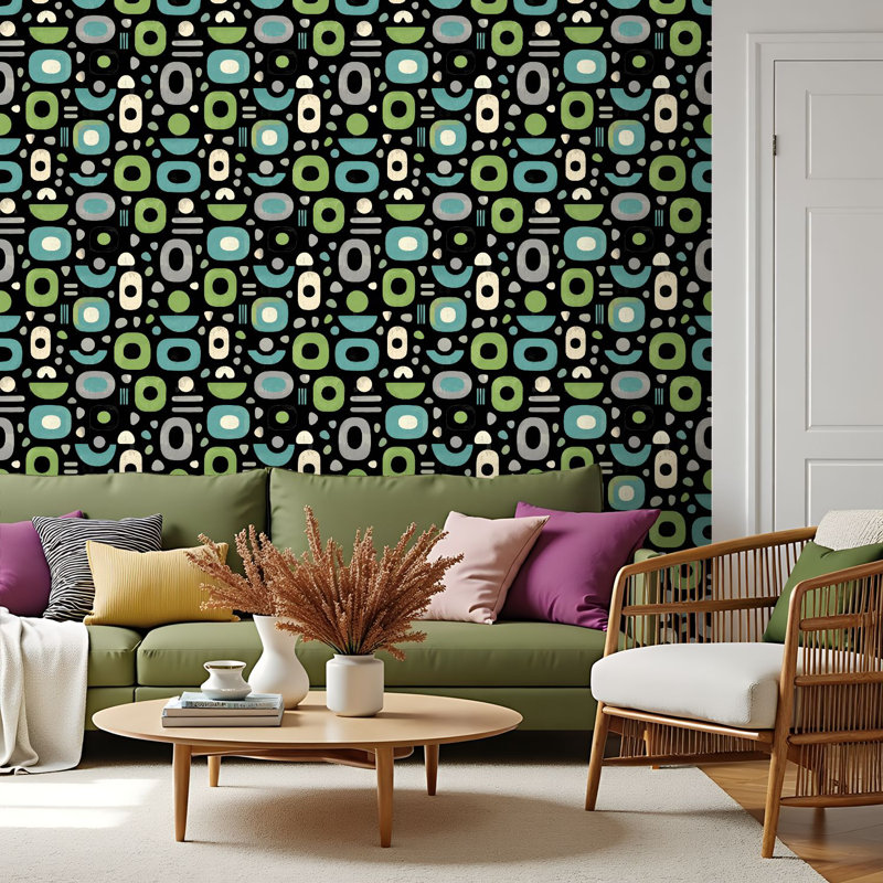 Papier peint auto-adhésif Mid Century Century, L 117,6 po x l 17,5 po