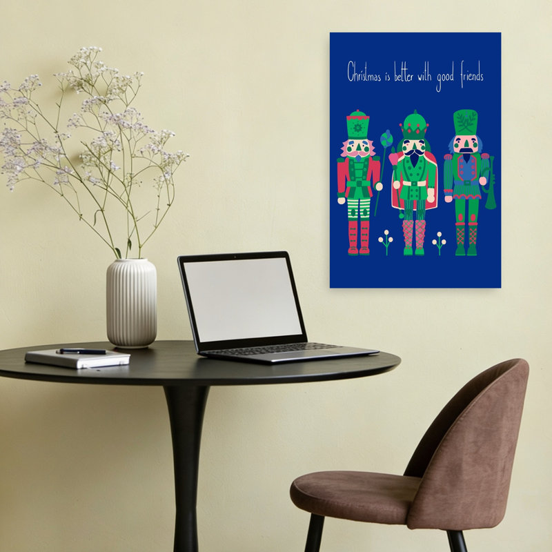 «Christmas», Casse-noisette, amis, hiver coloré traditionnel, impression murale, H 24 po x l 16 po
