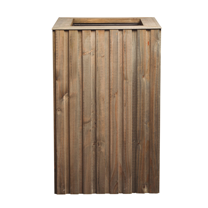 Connally Wood Planter Box, Old Grey, 72cm H x 44cm W x 44cm D