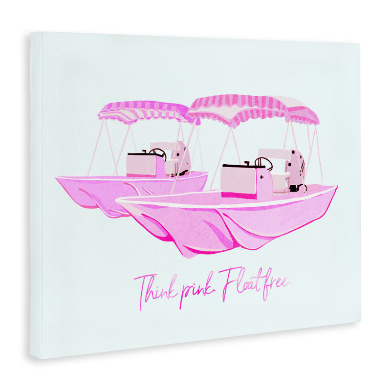 Toile «Think Pink Float Free», conception par Ziwei Li, H 16 po x l 20 po