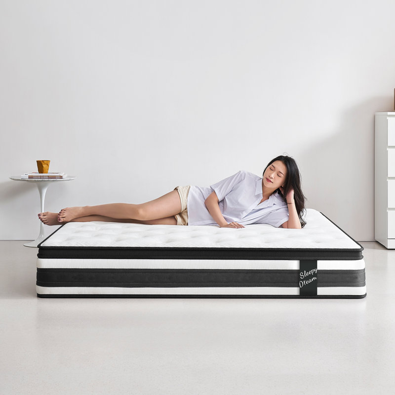 12 Inch  Full Size Breathable Cool Oeko-Tex100 Cover Memory Foam Individual Pocket Spring Hybrid Mattress, Full