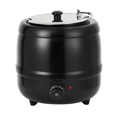 Bouilloire commerciale 10,5 pintes, réchaud à soupe de grande capacité avec marmite amovible en acier inoxydable, couvercle à charnière et base stable, chauffe-plats automatique pour buffet, fête, traiteur, restaurant