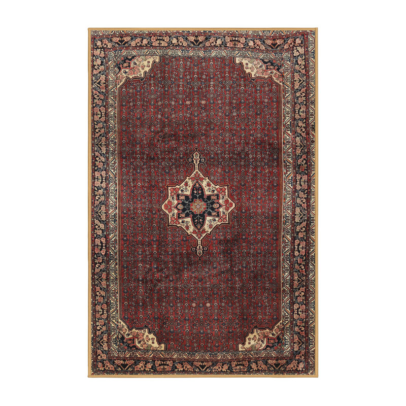 Tapis oriental rose / beige Milosz, Rectangle 7 pi x 9 pi
