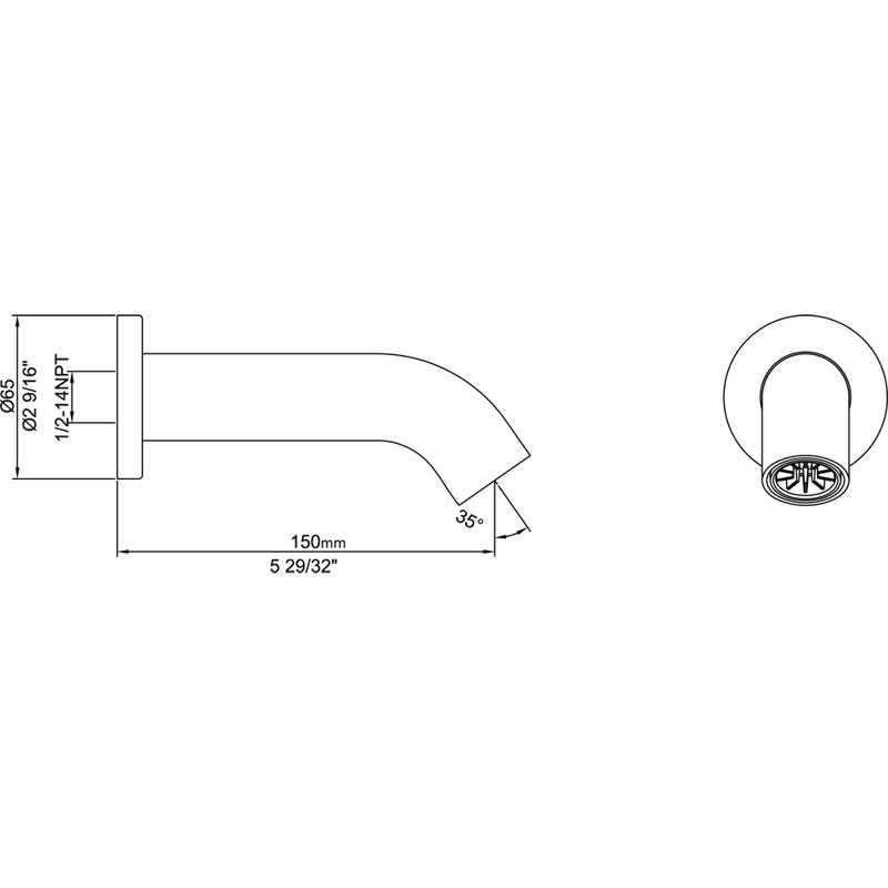 Wall Tub Spout, Brushed Nickel